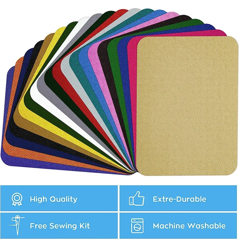 Guokuai 12-Pack Iron-On Fabric Repair Patches - 3"x4.25", Cotton, Strong Glue, Light/Dark Grey & White 2 thumbnail image