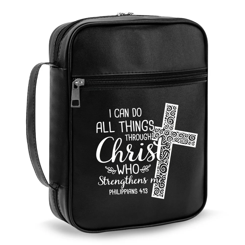 Inspirational Bible Cover with Handle and Zipper Closure
