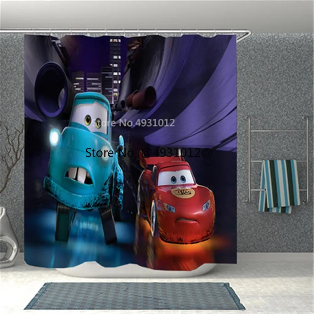 

Disney Lightning McQueen Car Shower Curtain for Bathroom Decor Waterproof and Heat Insulation Bath Drapes Kids Gifts 120x180cm
