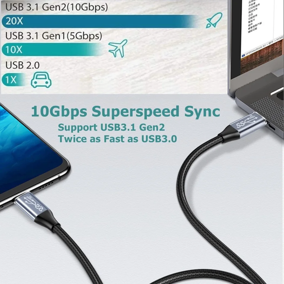 thumbnail image 2 of Ultra Long USB C Cable 15 FT, USB-C To C Cable, USB 3.1 Gen 2, Supports... 2 of 10
