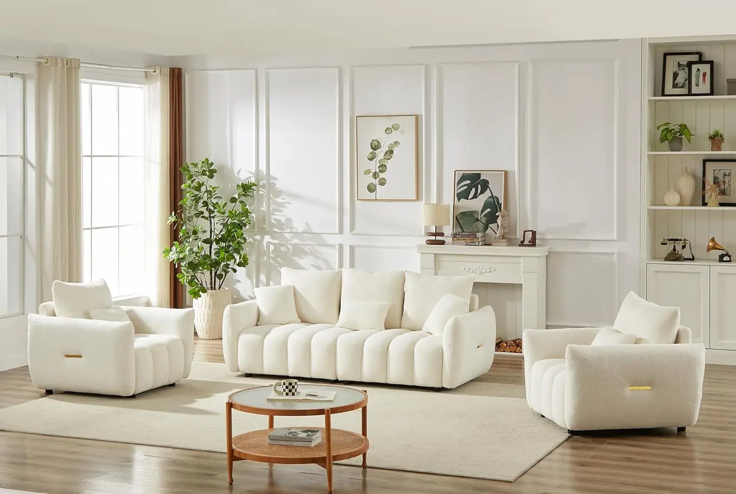 Teddy Boucle Sofa Set 3