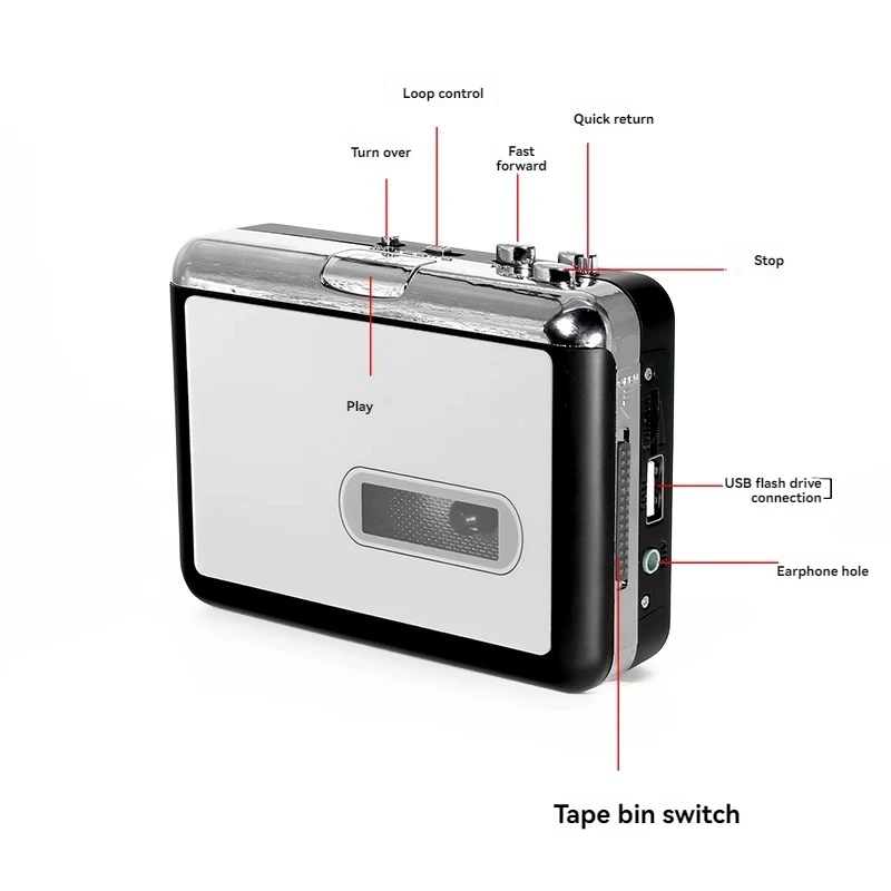 Hi-fi Metal Core Tape To MP3 No-drive Direct Recording U Disk Walkman Cassette Player Audio Converter 231