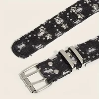 1PC New Fashion Luxury Belt Black Punk Accessories Blue Denim Girdle HipHop Y2k Star Hollowed Pin Buckle Waistband，For Men Women - Image 5
