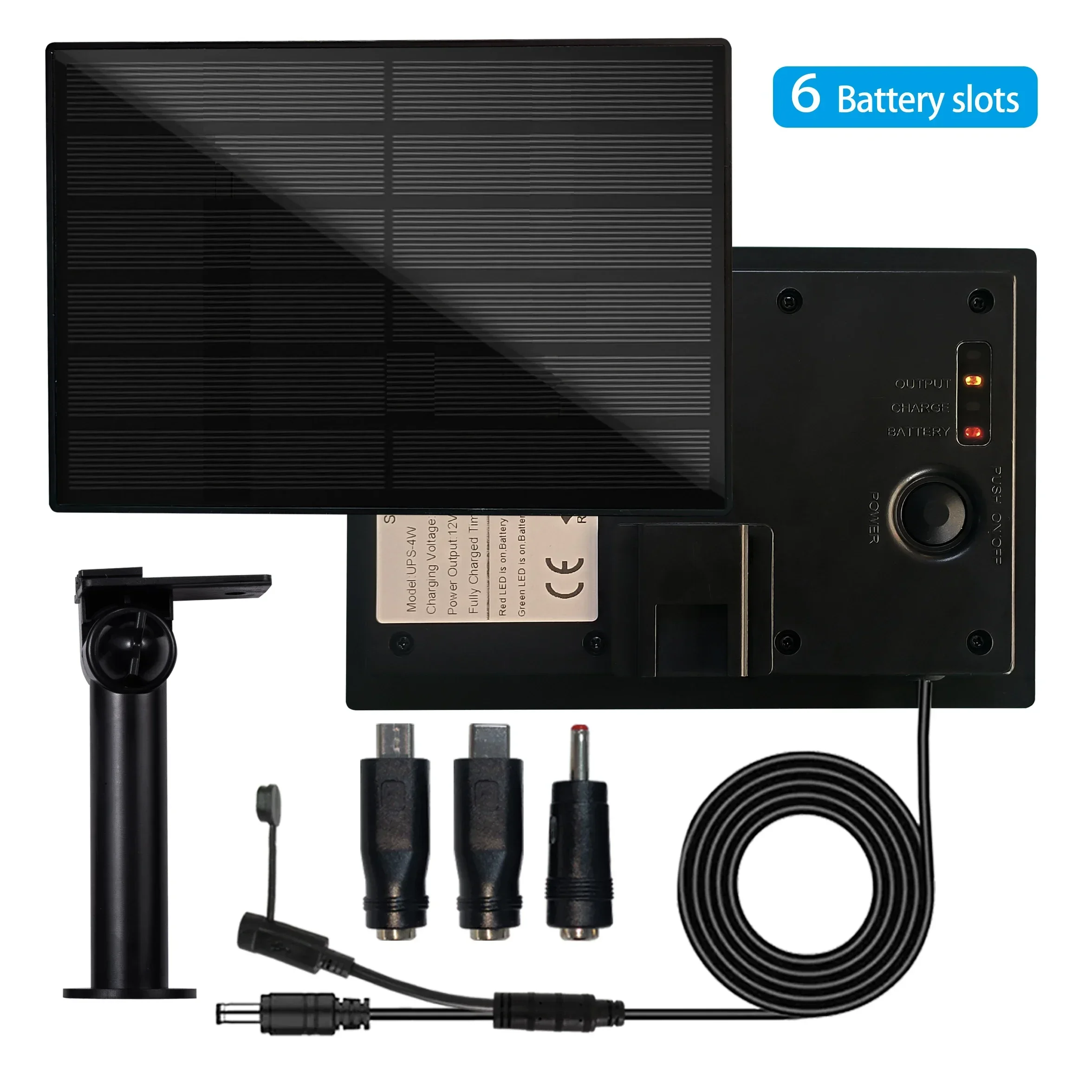 4W  Solar Panel Waterproof IP66 Outdoor 2m Cable Charger USB TypeC 5V DC12V Powered Security WIFI Hunting Camera Or Tuya Sensors 1