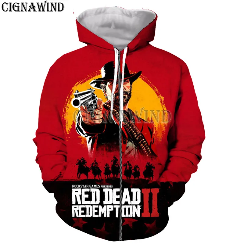 thumbnail image 1 of Sudadera con capucha con estampado 3D del juego Red Dead Redemption 2 para hombre, moda urbana, para deportes al aire libre, informal, para hombre, 1 of 4