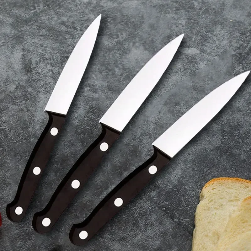 Black Fruit Knife Set - Professional Chef Knives Sharp  Portable Anti-Rust Anti-Stick