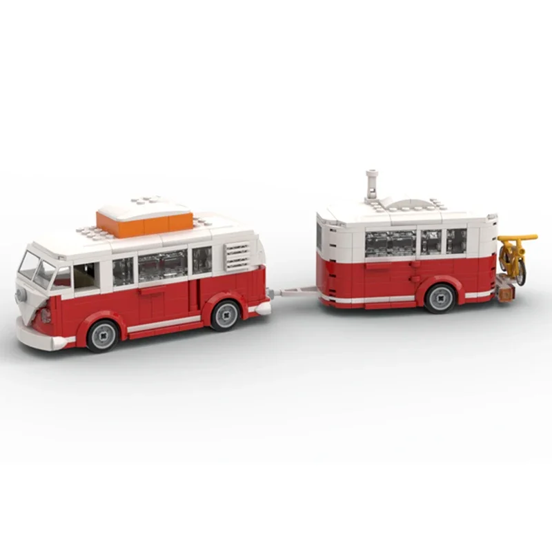 자동차 모델 Moc 빌딩 브릭 T1 레크리에이션 차량 기술 모듈러 블록 선물, 크리스마스 장난감, DIY 세트 조립