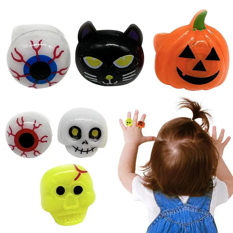 

Halloween Glowing Jewelry Ring Easter Egg Filler Party Supplies Treasure Toys Halloween Rings Easter Egg Filler Flash Finger