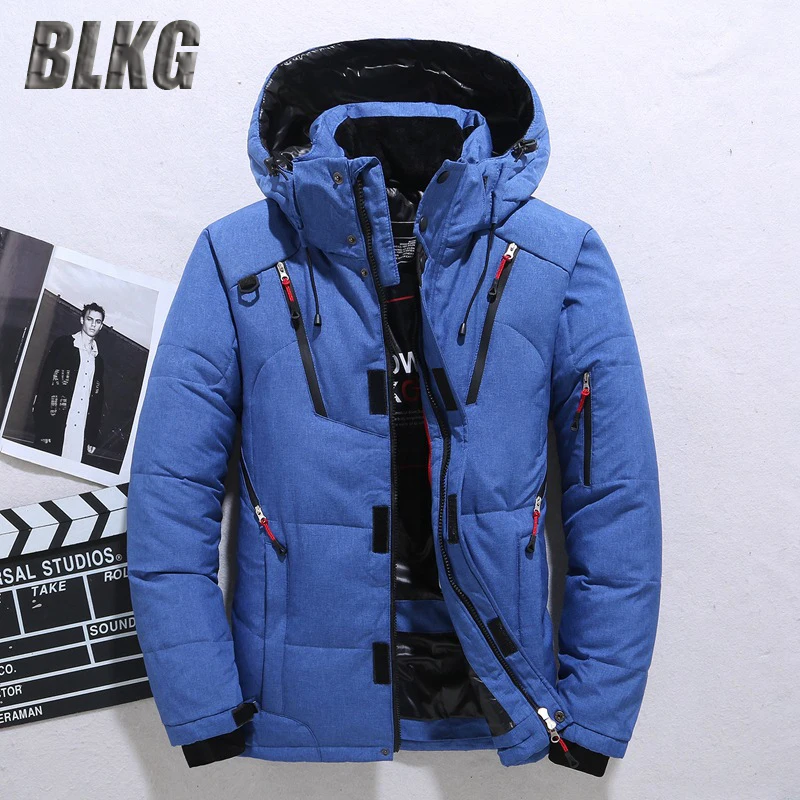 

-20 Degree Winter Parkas Men Down Jacket Male White Duck Down Jacket Hooded Outdoor Thick Warm Padded Snow Coat Oversized M-4XL