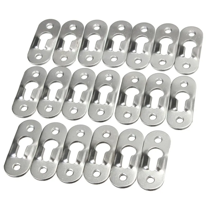 44mm x 16mm 20Pcs Picture Hangers Metal Keyhole Hanger Fasteners For Picture Photo Frame Furnniture Cabinet