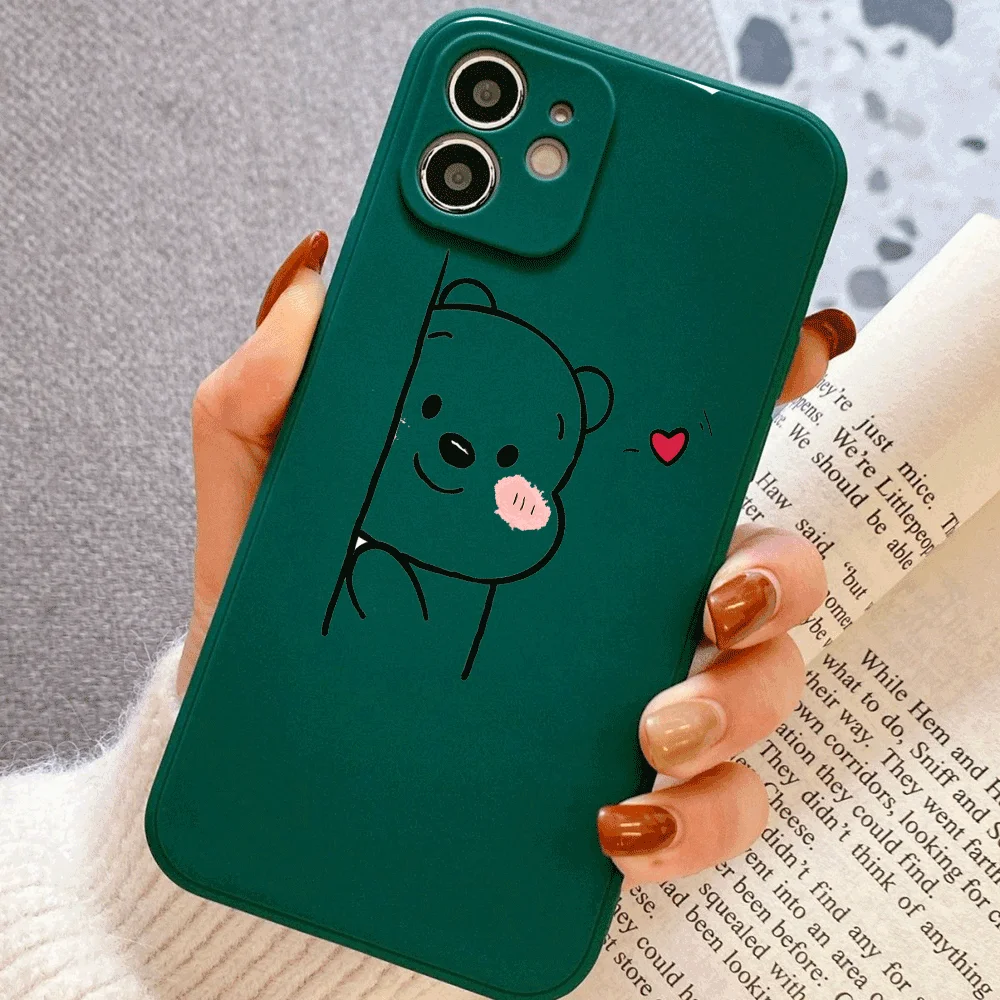 Lovely Bear Silicone Phone Case - Durable TPU Protective Cover