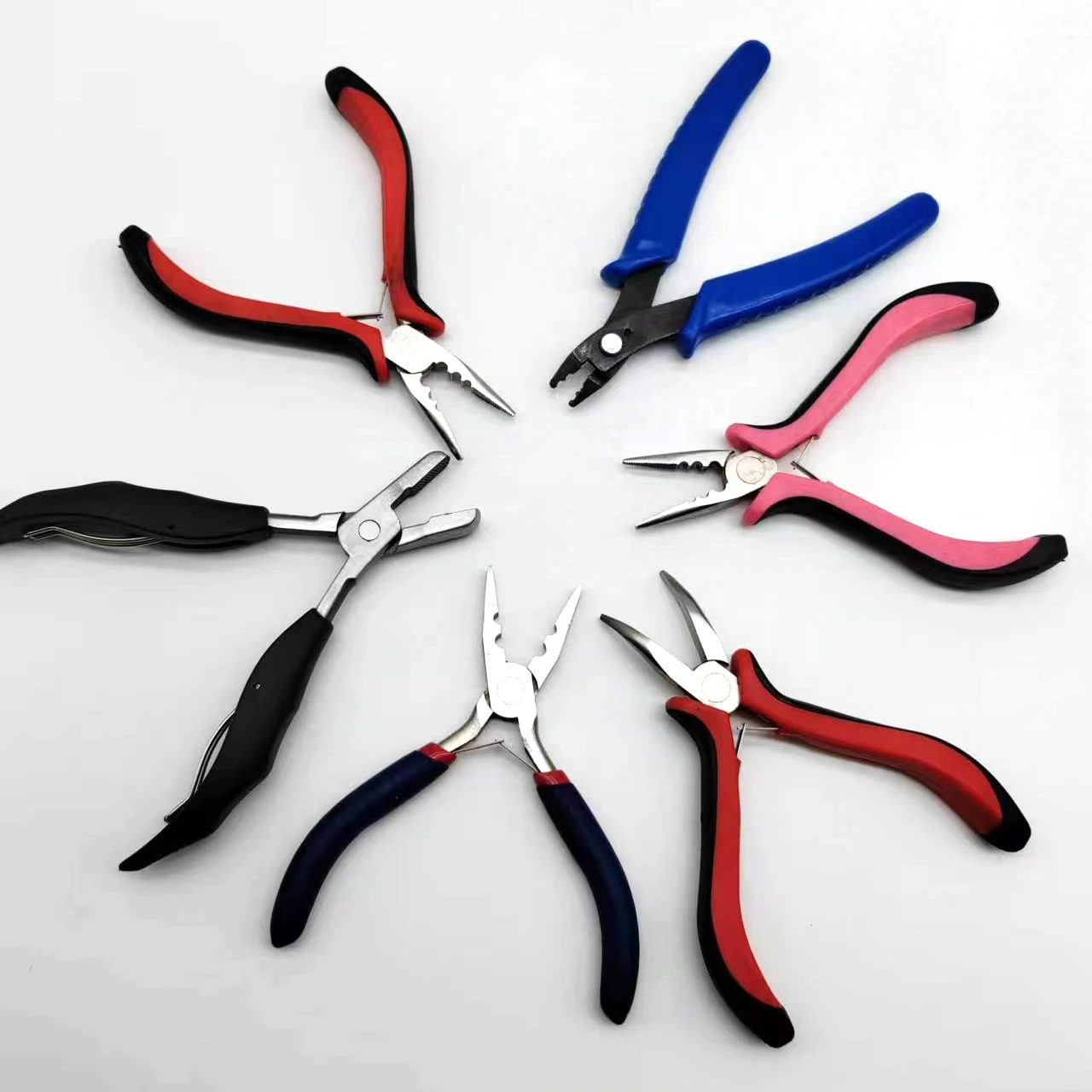 

3 Holes Mini Plier For Micro Nano Ring Hair Extensions opener and Removal Tool Pink and Black Handle Remover Hair Plier