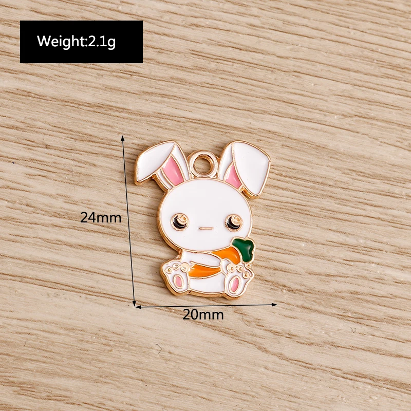 Tusember 10 Teile/los Emaille Nette Rosa Blume Kaninchen Charms DIY Schmuck Machen Tropfen Ohrring Armband Handgemachte Handwerk – Detail 20