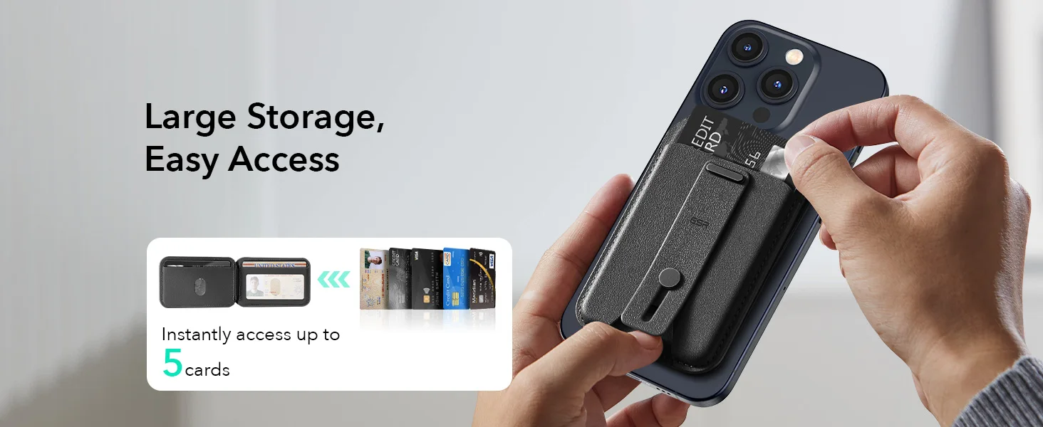 Grip Wallet Stand ESR con almacenamiento para 5 tarjetas