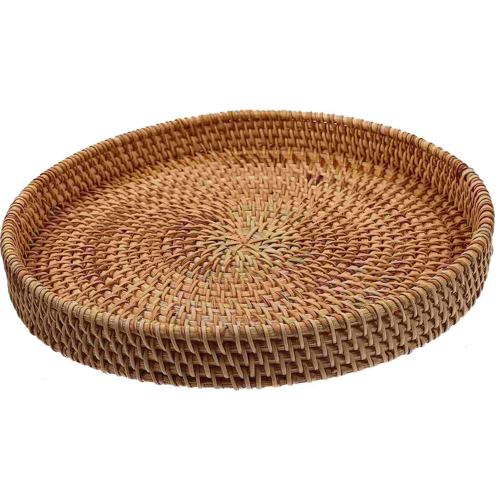 

Good Rattan Storage Bread Baskets For Table Gathering Coffee Tray Stackable Dessert Desktop Serving Fruit Household Elegant