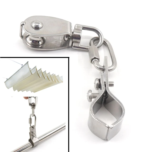 5Set/Táska Napfényes Háló Alkatrészek Ss304 Rozsdamentes Acél Szíjtárcsa Mozgatható -Cső -Bilincs Teleszkópos Napernyő Nettó Kiegészítők