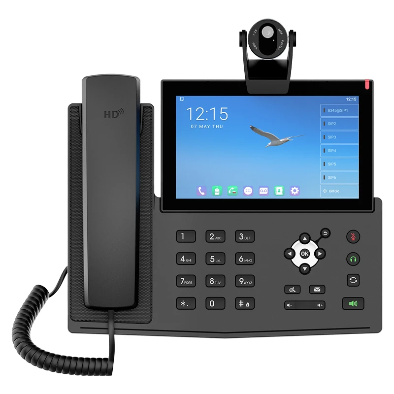 High-end VoIP Telephone X7A Android Clear Video Call IP Phone 6 SIP Lines Wireless WiFi Connection With 1080P HD USB Camera