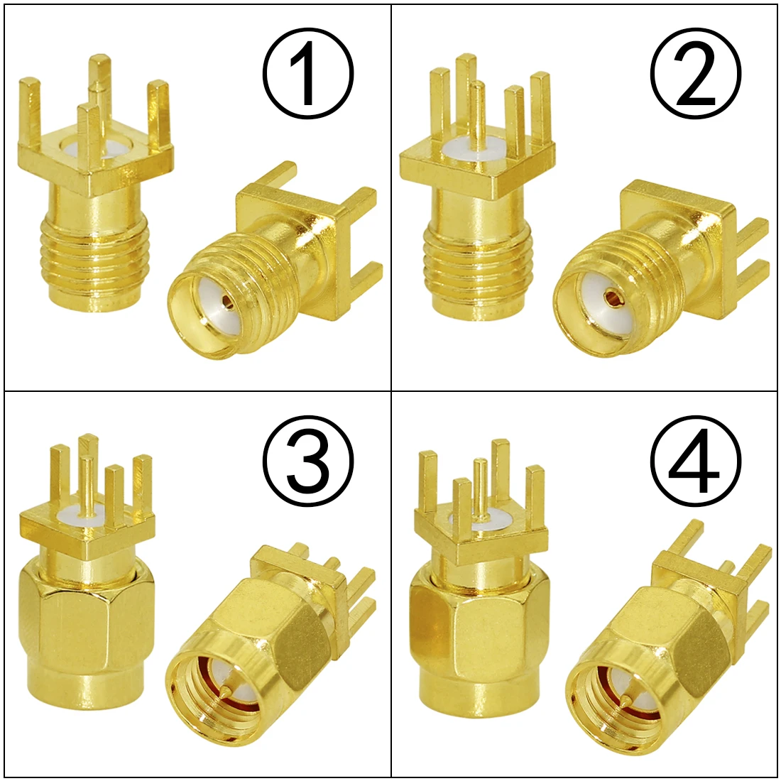 Viele 10 Stück SMA-Stecker, weiblich, RF-Koaxialstecker, Leiterplattenmontage, Endstart, gerade, vergoldet, Großhandel