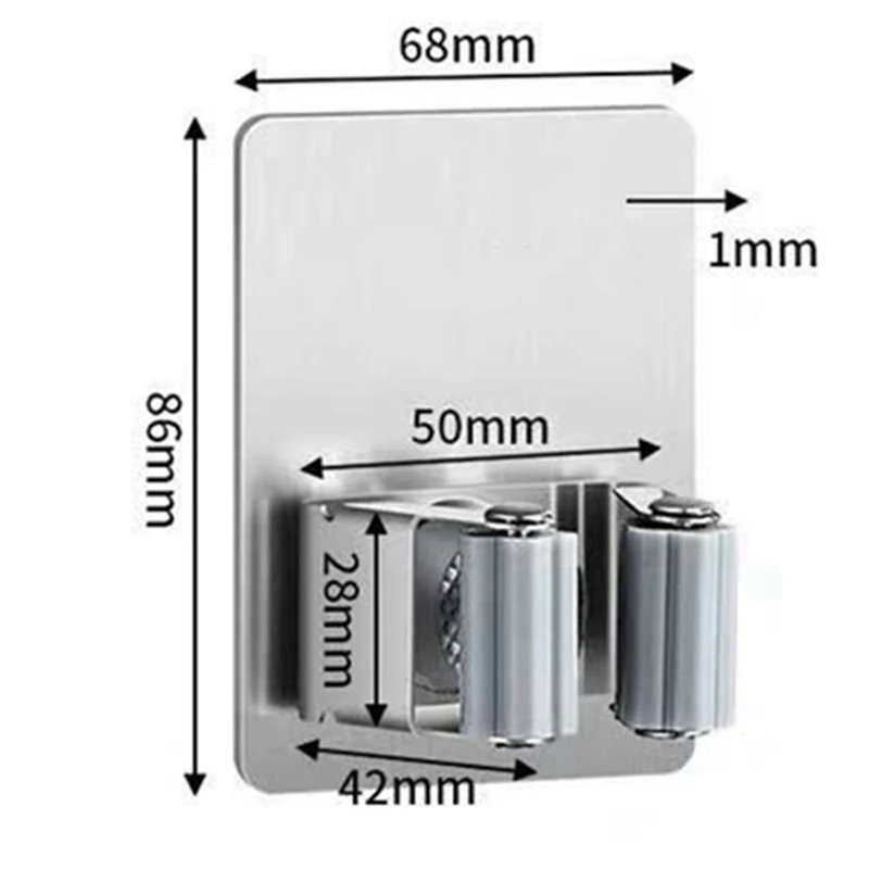Wall Mounted Mop Household Adhesive Storage Hooks Hanger Kitchen Bathroom Organizer Suction Hanging Pipe