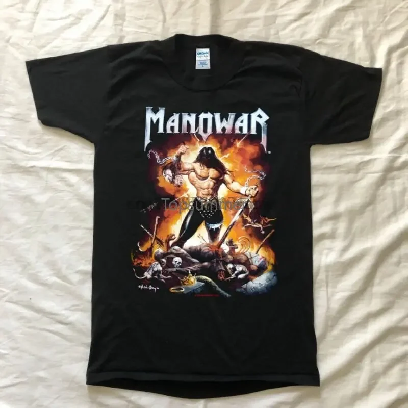 

Rare Manowar The Dawn Of Battle 2002 T-Shirt Usa Reprintt