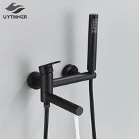 Uythner Bathtub Faucet With Hand Sprayer Shower Faucet Wall Mount Hot Cold Water Mixer For Bathroom Bath Shower Set System 1