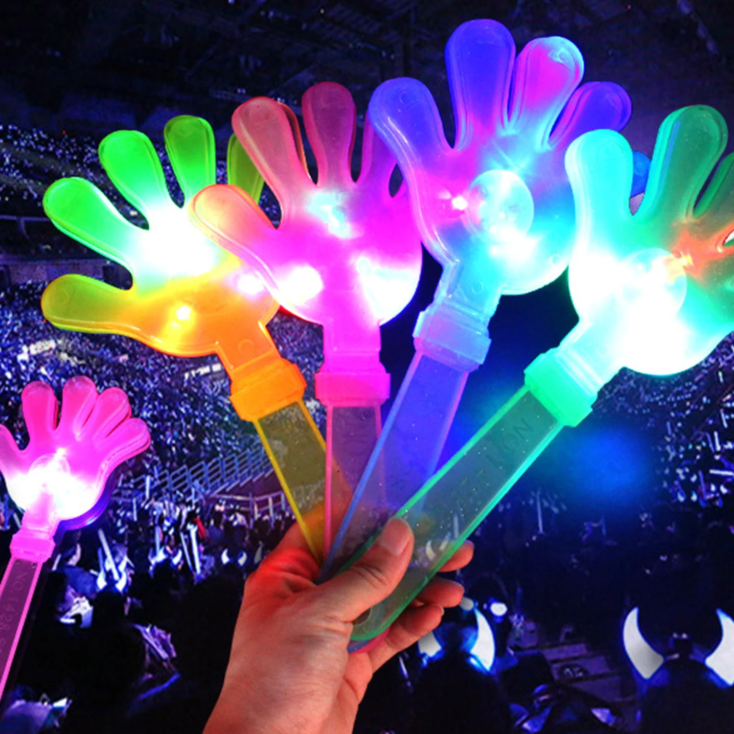 Glow Sticks Hand Clappers Light Up Led Clap One Hands Give Out Light Party Halloween Toy Luminescenza Per Bambini E Adulti