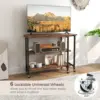 360 °   Free Rotating Sofa Side Table, Mobile L-Shaped Laptop Desk with Sturdy Metal Frame, 6 Universal Casters, Movable Couch Snac 6