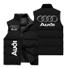 2025 Audi Men's Vest Audi Car Logo 3D Printed Sleeveless Jacket Warm Racing Vest Fashion Oversized Men's Riding Motorcycle Vest 3
