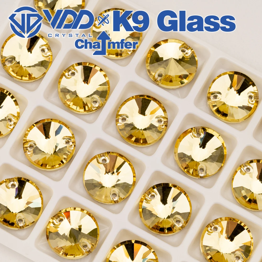 Vdd großhandel rivoli hochwertiges k9 glas nähen auf strass steinen kristall kasten verpackte flatback nähsteine für kleidungs dekorationen – Detail 10