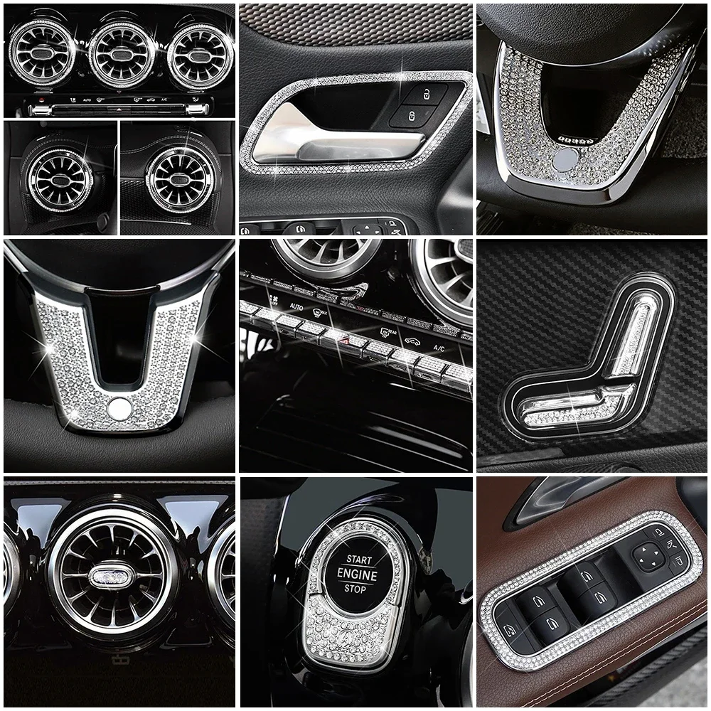 

For Mercedes Benz CLA Class 2020 2021 Car Interior Center Console Part Refit Crystal Trim Accessories Decorate Diamond Cover