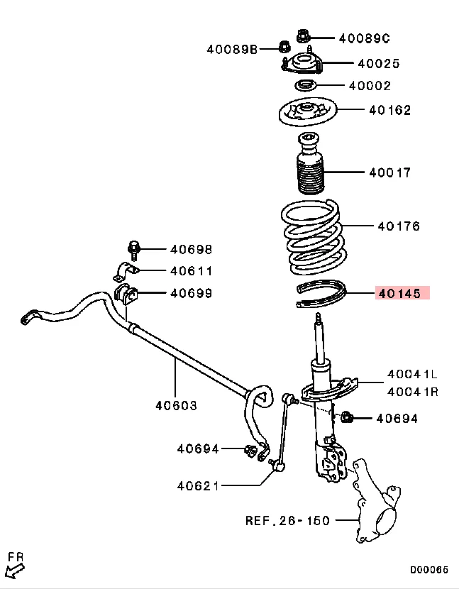 Outlander2 LANCER10 ASX PAD, FRONT SUSP SPRING, LOWER 2pcs
