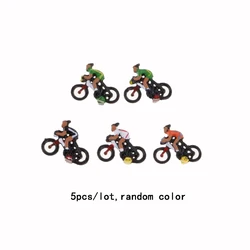 Miniature Painted Cyclist Figures for Diorama and Sand Table Layouts (Random 5pcs)
