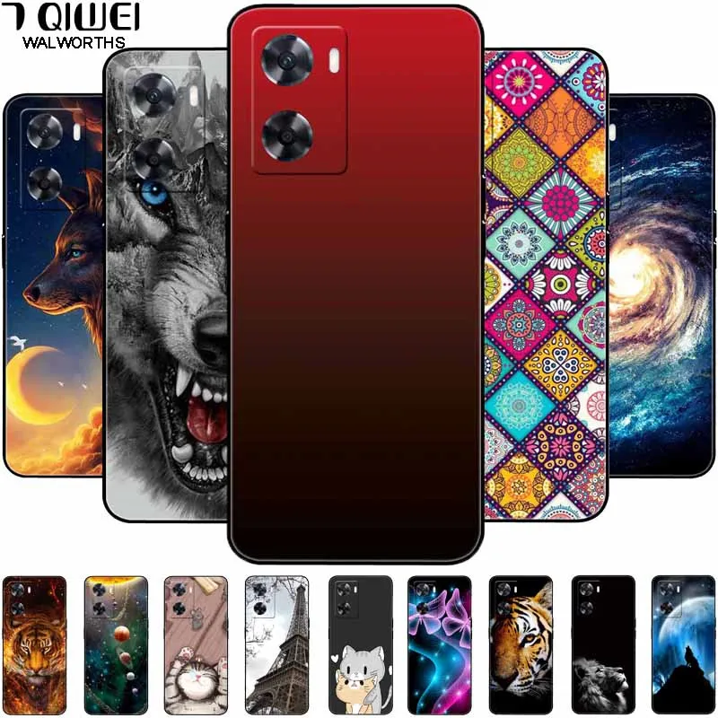 Per Moto E22 2022 Custodia 4G E22I Cover Tpu Black Silicone Starry Moon Cover Per Motorola Moto E22I Custodia Antiurto Soft E 22I 22