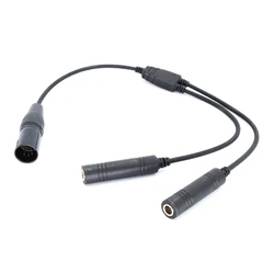 Aviation Headset Adapter Cable GAs Male to XLRs Double Female Connectors GAs Headset to Airbus Intercoms System