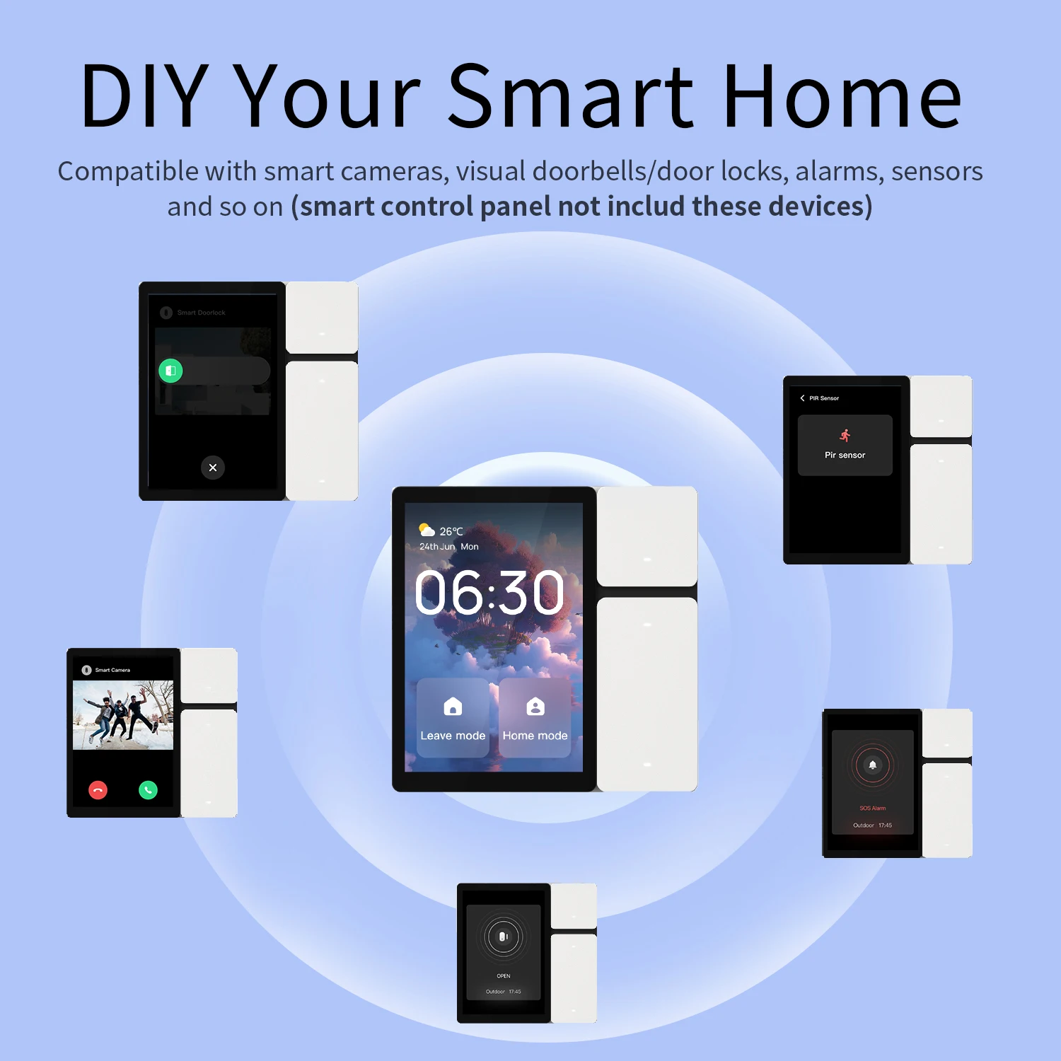 3-Switch WiFi Smart Panel, 3.5" Touch LCD, SigMesh, IR Remote Control. Works wit