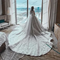Pretty Wedding Dresses Gorgeous Bridal Gowns Lace Appliques Full Sleeves Robes Princess Pretty Vestidos De Novia Customized 2025 2