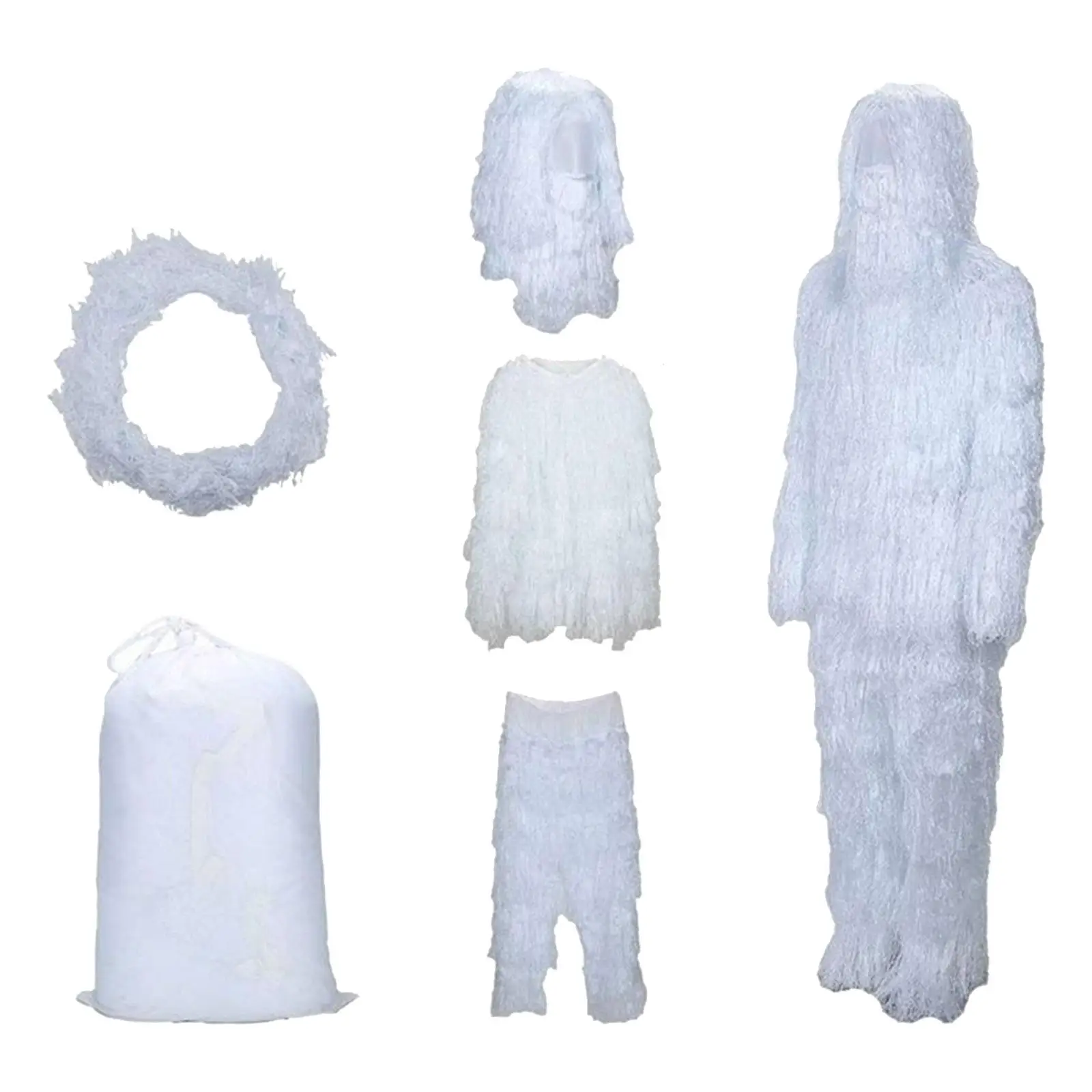 Ghillie Suit Outfits for Boys Girls Woodland Snow Ghillie Clothes Uniform Set for Game Hunting Photography Halloween Outdoor