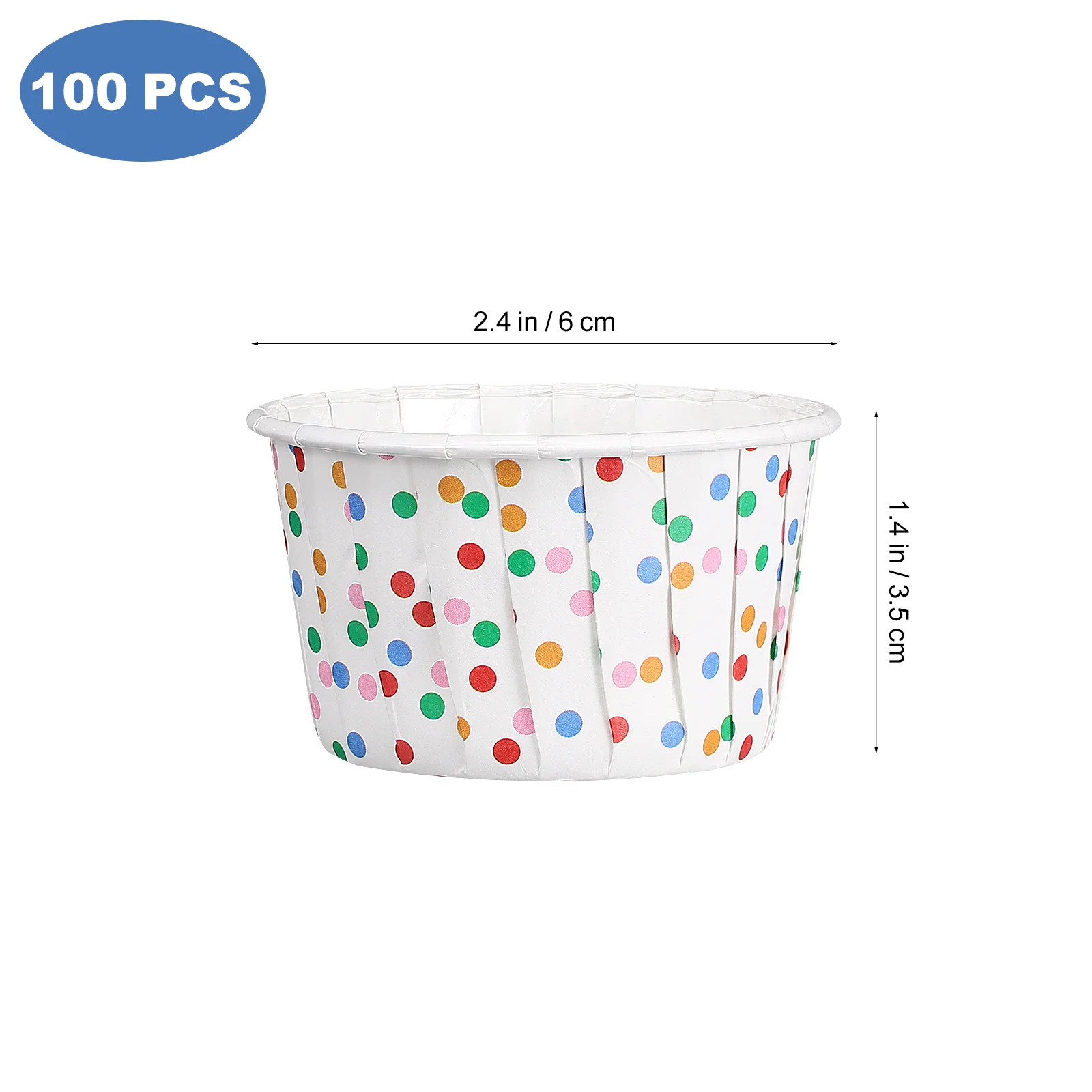 100pcs Durable Paper Cupcake Cups Disposable Treat Cups For Supplies Wedding Celebration Ice Cream Cake Bowls Food Grade