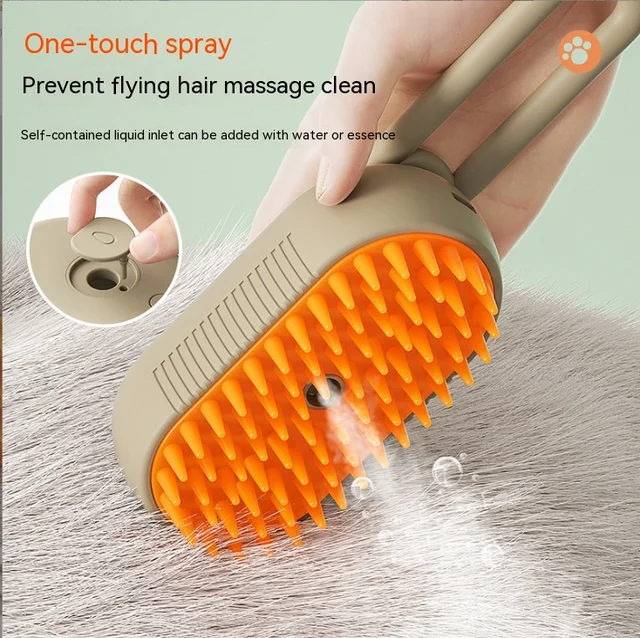 Peigne pulvérisateur électrique pour animaux de compagnie, brosse de massage anti-vol, épilation à une clé, massage propre, chats et chiens, nouveau 1
