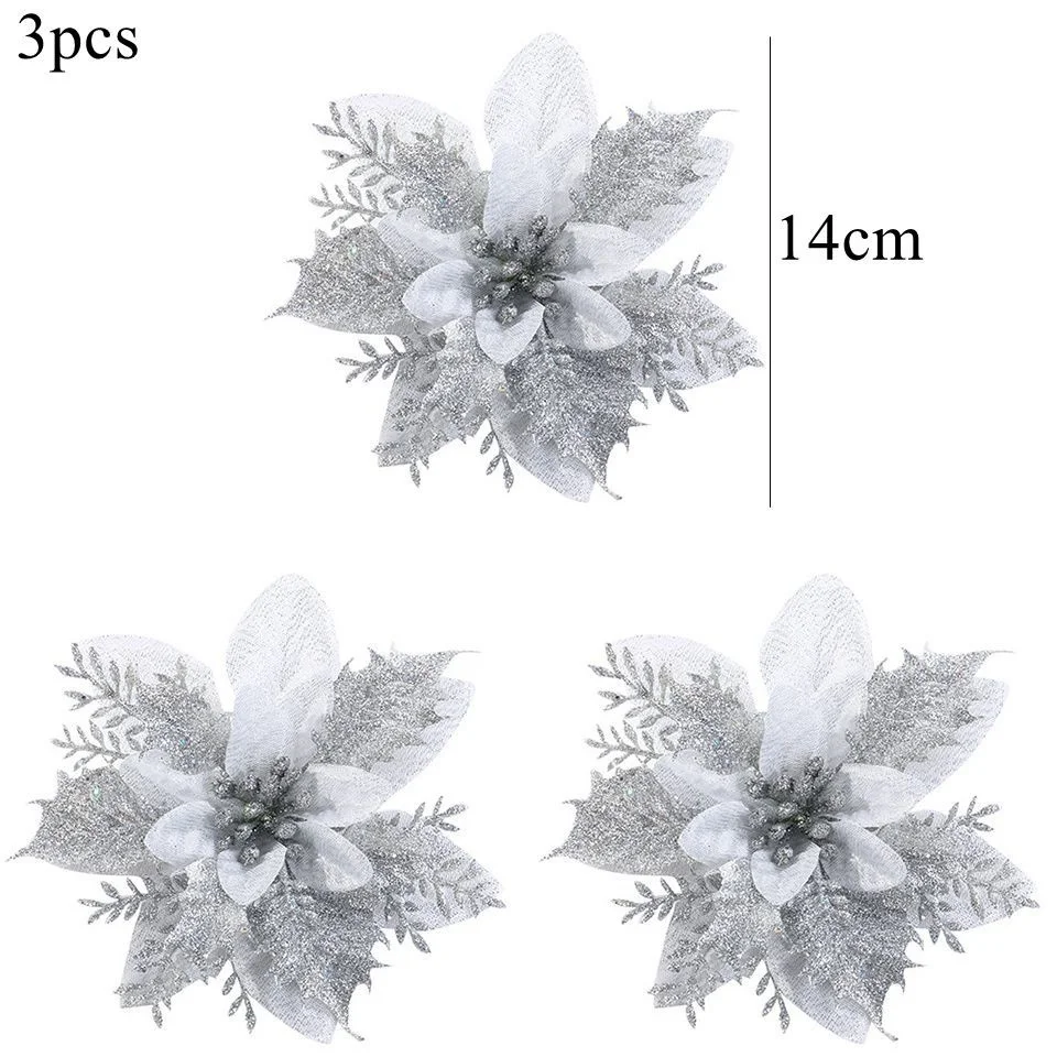 3pcs silver flower