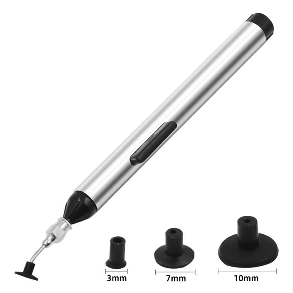 IC Chip Extractor IC SMD Vacuum Sucking Suction Pen Remover Sucker Pump Tweezer Pick Up Tool with 3 Suction Headers
