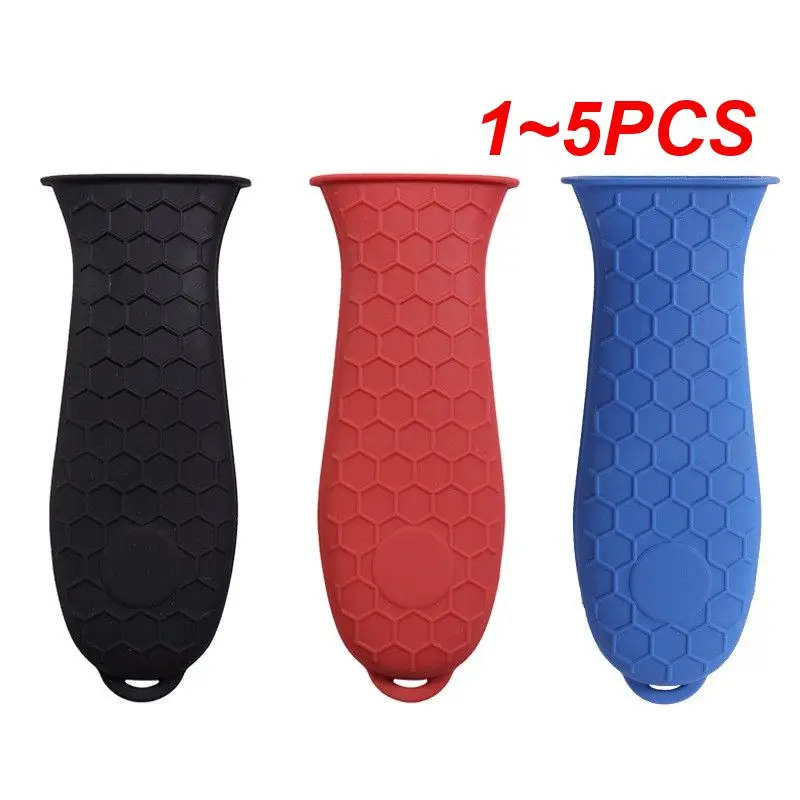 Pot Handle Cover 1~5PCS Silicone Honeycomb Hot Holder For Cast Iron Skillets Pans Grip Sleeve