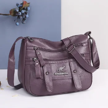Fashion Women Design Vintage Hand Bag Female Travel Soft PU Pure Color Crossbody Bag Casual Ladies Shoulder Messenger Bags 2022 1