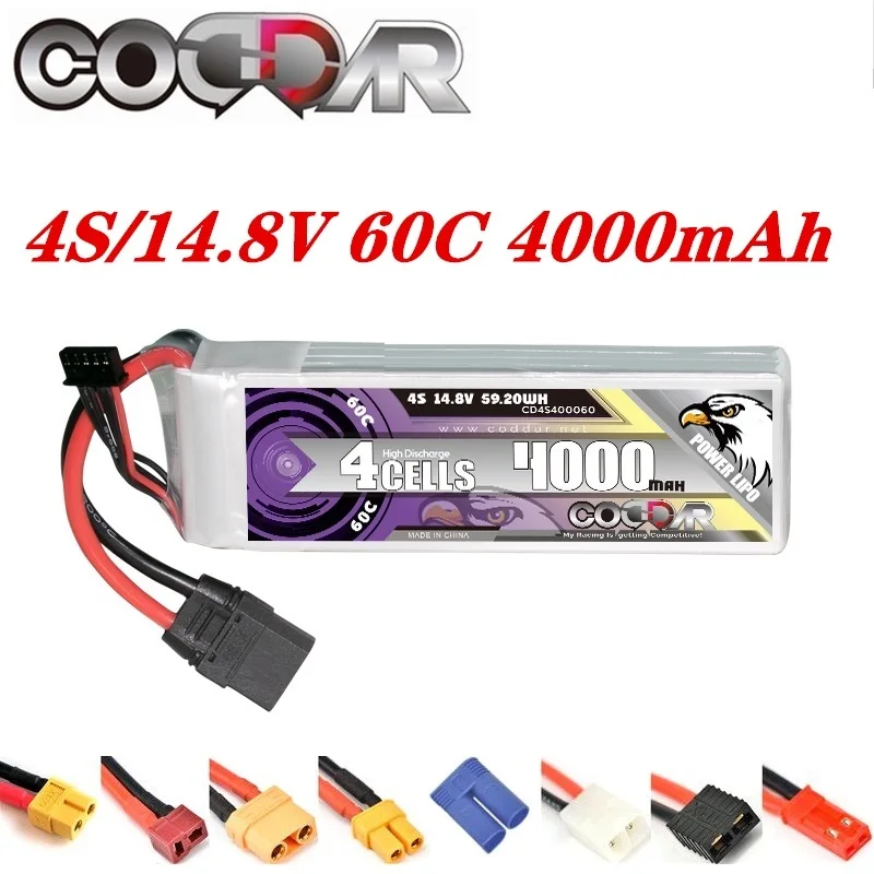 

NEW 4S 14.8V 60C 4000mAh Rechargeable Battery For FPV Drone RC Quadcopter Helicopter Airplane Hobby Boat RC Car LiPo Battery
