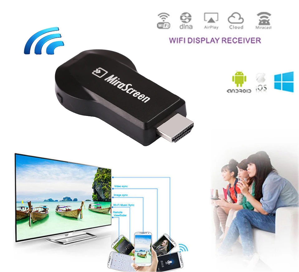 Draadloze Screen Mirroring Apparaat, Screen Cast TV Streaming Screen
