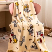 Comfortable Blanket Tom and Jerry Lovely Warm Flannel Blanket Pillowcase Cartoon Cat Mouse Bedspread Sofa Bed Gifts Girl 3