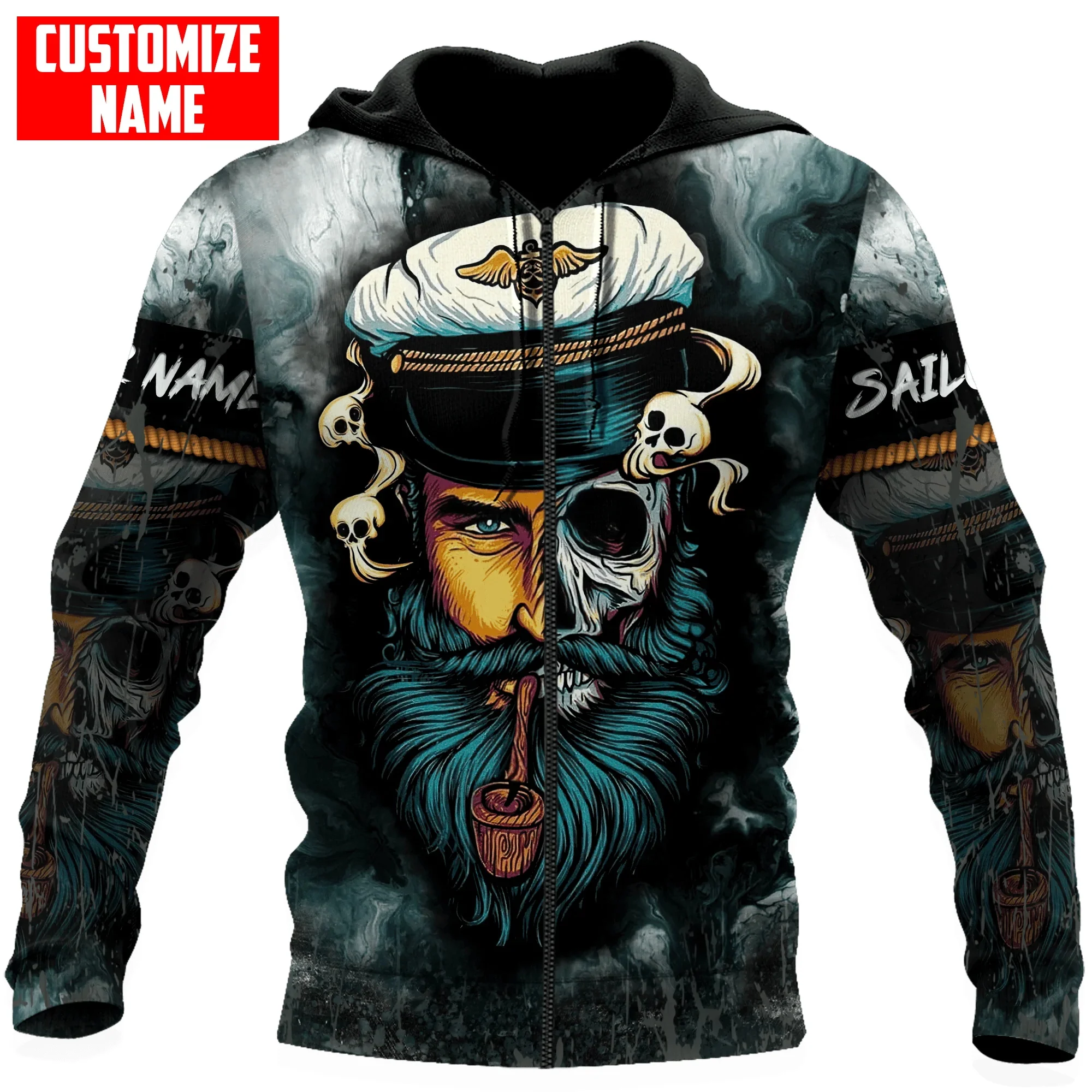 Customized name Born To Be Captain 3D All Over Printed Men's Hoodie Unisex sweatshirt Streetwear Casual zip hoodies DK520