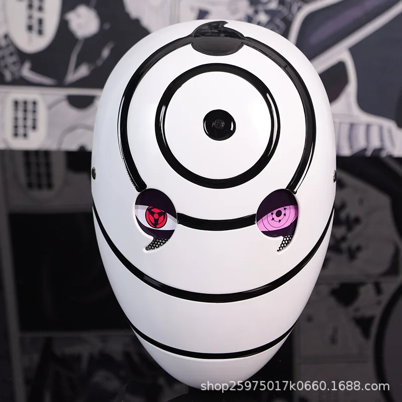 Naruto Anime Helmet mask eyes shining Cosplay Uchiha Obito Shine Mask Akatsuki Sharingan Cartoon Shine Highly Imitative toy Mask