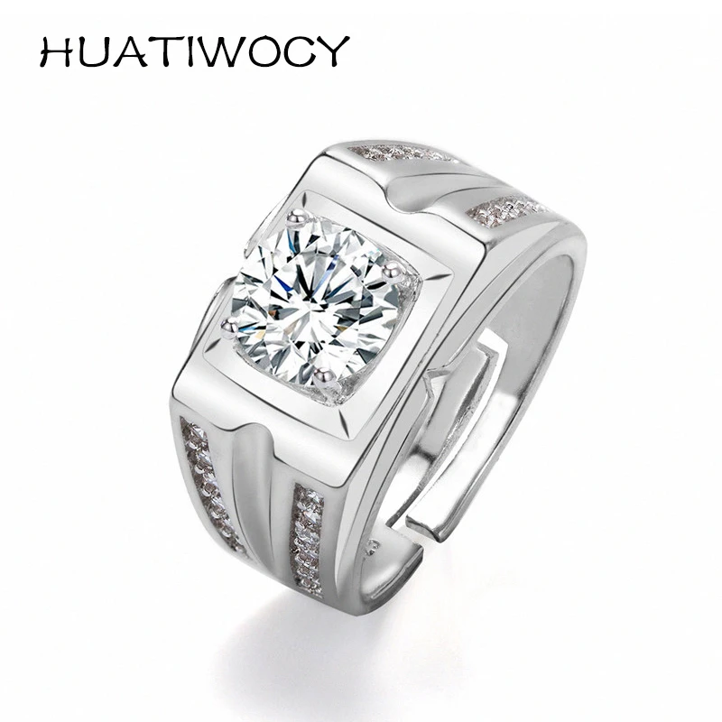 FashionMenRingSilver925JewelryAccessorieswithZirconGemstone