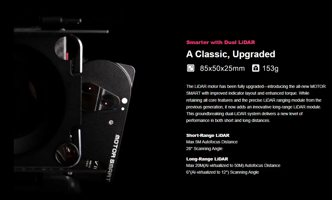LIVE AIR 4 SMART LiDAR Focus Motor with Stronger Torque, Faster Speed, Long Batt